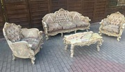 Wypoczynek wenecki barokowy sofa 2 fotele ława 