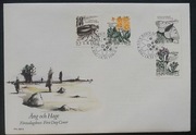 Szwecja FDC Mi: 1423-1426 Zagrożone gatunki łąk i pastwisk