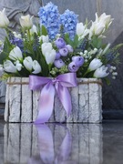 STROIK WIĄZANKA na grób cmentarz pomnik kompozycja NAGROBNA KWIATOWA STROIK