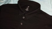 Czarna koszulka H&M z kołnierzykiem rozmiar M slim fit
