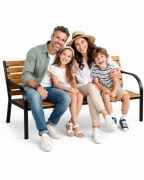 Ławka ogrodowa z oparciem, parkowa, metalowa drewniana 122x60x80CM LAW02