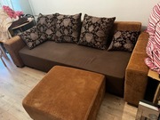 Sofa z funkcją spania plus puf, super stan