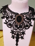 Choker naszyjnik ażurowy czarny Boho gotyk 