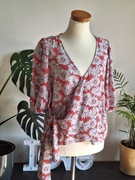 Elegancka bluzka George wiązana w kwiaty luźna z wiskozy 40 L