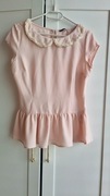 Mohito bluzka kołnierzyk perełki pudrowy róż L 40