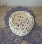  Szkatułka,koszyk, organizer  box prezentowy, pamiątka w dniu ślubu sznurek