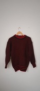 Wełniany sweter czerwony czarny eskimo rozmiar M 38 100% wełna 