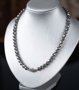 Kolia srebrna z kamieniami fasetowanymi, vintage, naszyjnik