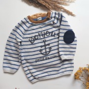 Sweter Sweterek H&M 80 86 bawełna bawełniany w paski marine style kotwica n