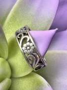 Srebrna obrączka 925 stokrotki rozmiar 14