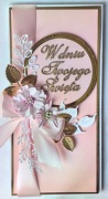 Kartka ręcznie robiona DL W Dniu Twojego Święta personalizacja