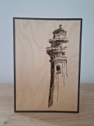 Latarnia, A4, sklejka (prezent, obraz, ozdoba, pirografia)