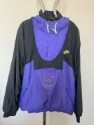 Kurtka Nike vintage L fioletowa wiatrówka 90s streetwear