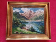 Stary obraz na płótnie sygnowany 