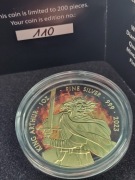 Moneta 1oz uncja srebra Mity i legendy Płonący Król Artur 110/200 Ag 0,999