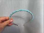 Opaska do włosów z koralikami,kolor jasnoturkusowy
