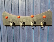 Odnowiony Wieszak ścienny wieszak na ubrania vintage czarny czerwony