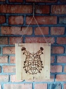 Obraz dekoracja sowa drewno loft 30 cm