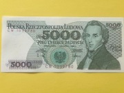 5000zł. Chopin 1988r. seria CW - stan UNC