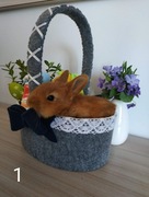 Koszyk wielkanocny, ozdoba świąteczna z filcu