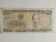 Sprzedam banknot Wietnam 1000 dong 1988r. stan db.