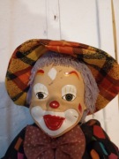Lalka klaun kolekcjonerska z lat PRL-u 