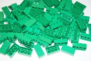 Lego 100 szt zielone - green 2x4 3001 nowe oryginalne,stan idealny.