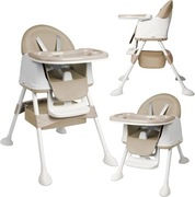 Krzesełko do karmienia dziecięce 3 w 1 wielofunkcyjne Beżowe