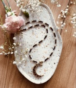 Naszyjnik ręcznie robiony kamienie naturalne Lunula handmade