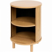 Jasnobrązowy okrągły stolik przystawny Ø37x51 cm ponadczasowa elegancja