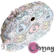 Beżowy organizer do Obag MOON LIGHT ptaszki pastel hummus 2 kieszenie OMAY