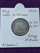 10 Pfennig 1907 rok Cesarstwo Niemcy