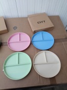 Zestaw 4 Talerzy Dzielonych CSYY | Ekologiczne & Trwałe | Idealne dla Dziec