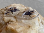 Spinki do Mankietów Vintage Srebro 925 Lucite Akryl