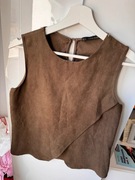 Kopertowa brązowa bluzka - zakładanym przodem - ZARA rozm.M