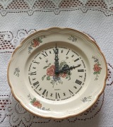 Zegar Talerz Ceramiczny PRL  25,5cm