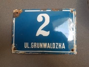 Tabliczka adresowa emaliowana / Szyld adresowy budynku emalia / PRL