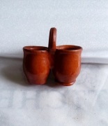 Ceramiczny dwojak przyprawnik PRL 