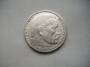 MONETA Niemcy - III Rzesza - 2 Marki 1938 r. HINDENBURG  - Srebro