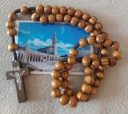 Różaniec z drewna dla babci z magnesem Matka Boska Fatimska FATIMA.