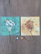 2 metalowe zakładki do książek w kształcie bukietu kwiatów