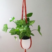 Kwietnik wiszący makrama jutowa styl rustykalny