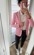 Marynarka różowa pudrowy róż damska Bershka M