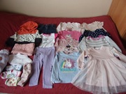 zestaw paczka ciuszki ubranka dziewczynka 86-92