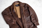 Vintage kurtka skórzana z wełną | Luis Alvear | lata 80. / 90.