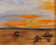 Obraz olejny - zachód słońca 40/50cm