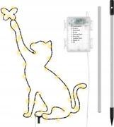 Kotek ogrodowy LED metalowy dekoracja ogrodowa