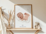 Personalizowany Portret Dziecka Noworodka NARODZINY CHRZEST ROCZEK