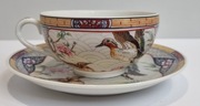 Filiżanka ze spodkiem – japońska porcelana, ptaki wodne, 2. poł. XX w.
