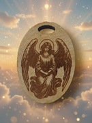 Anioł Stroz ekskluzywny prezent drewniany brelok grawerowany